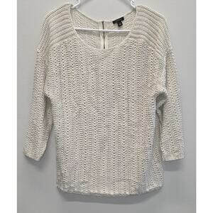 Ann Taylor knit zipper back sweater Size Large